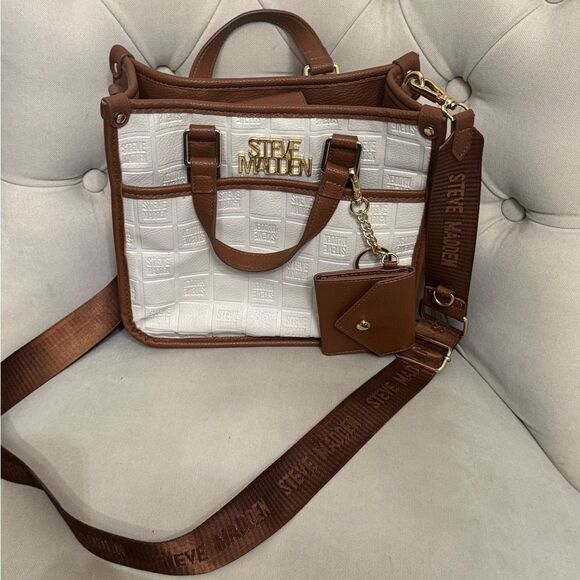 Steve Madden White and Brown Women's Bag - Picture 1 of 13